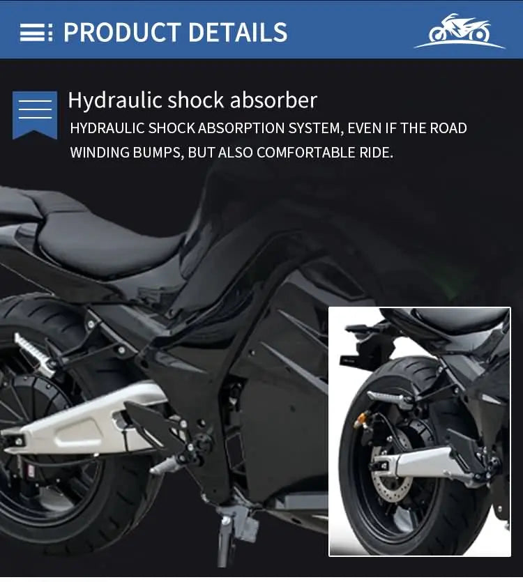 Silent Thunder – 10000W Electric Racing Motorcycle with 72V 100Ah Lithium Power