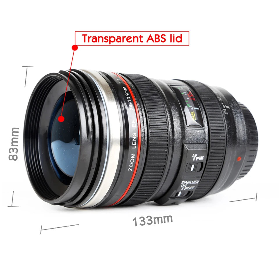 Capture the perfect coffee! – The Hilariously Realistic Camera Lens Travel Mug!