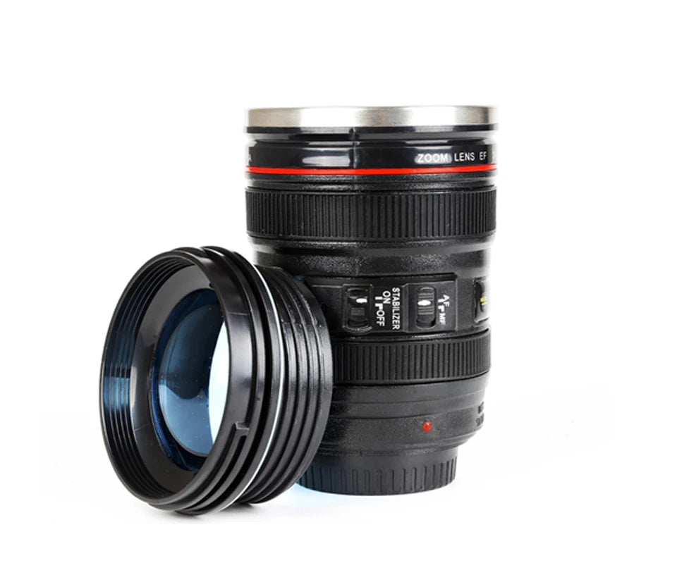 Capture the perfect coffee! – The Hilariously Realistic Camera Lens Travel Mug!