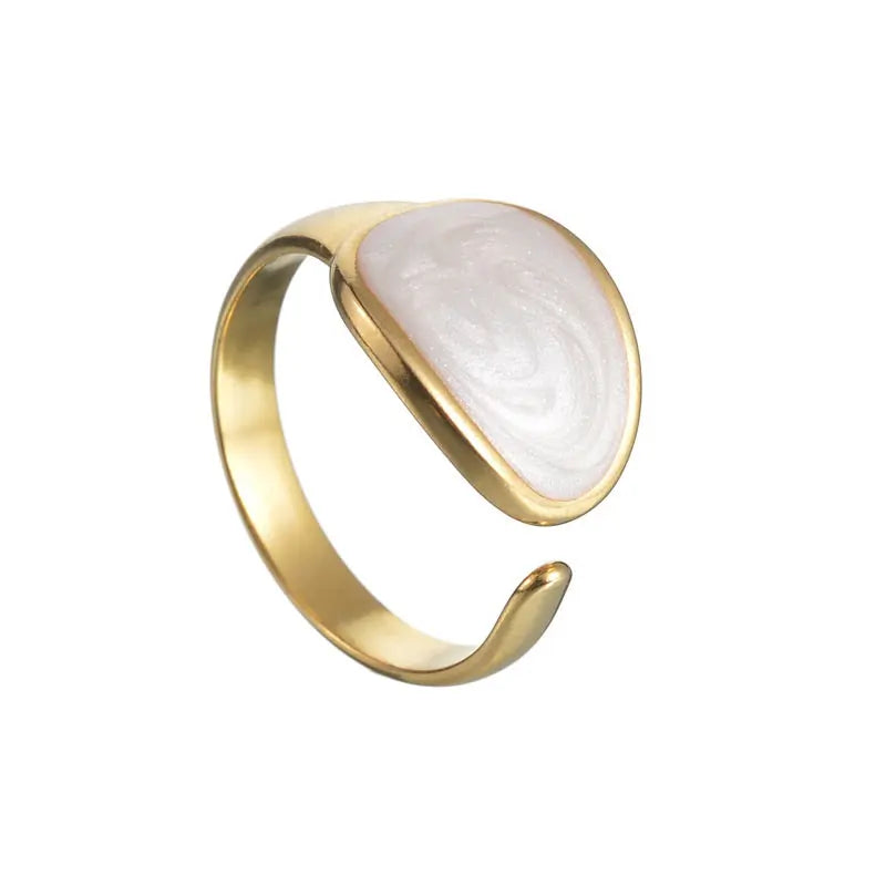 Ocean Light, Captured – Shell & Opal Cuff Ring That Shimmers with Tide-Touched Elegance