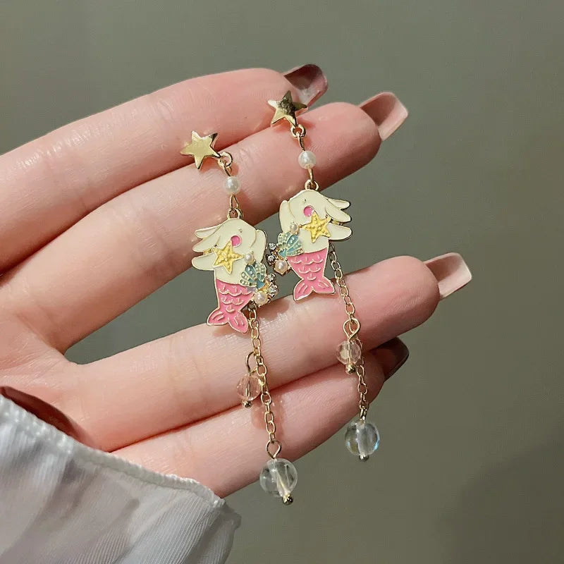 Pour a Little Joy into Your Day – Asymmetric Teacup Kitten Tassel Earrings for Playful Charm That Warms the Heart