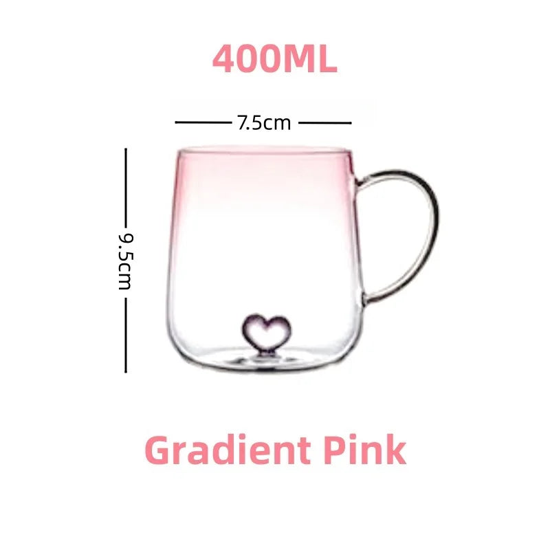 Love in a mug: The Enchanting 3D Love Gradient Glass Mug for Cherished Moments