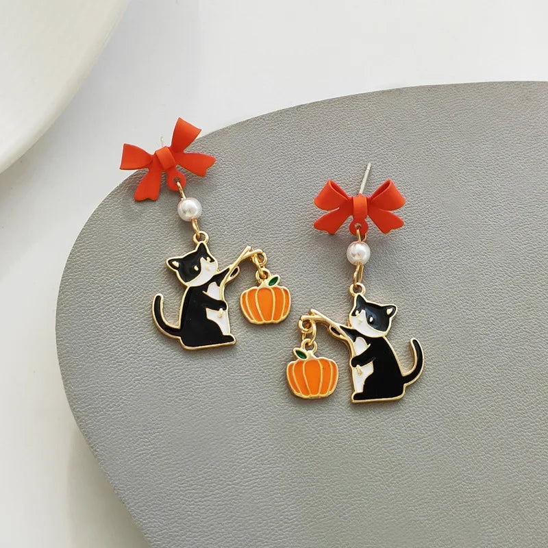 Pour a Little Joy into Your Day – Asymmetric Teacup Kitten Tassel Earrings for Playful Charm That Warms the Heart