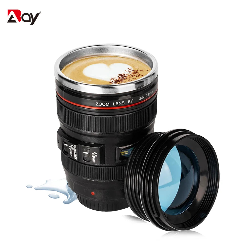 Capture the perfect coffee! – The Hilariously Realistic Camera Lens Travel Mug!