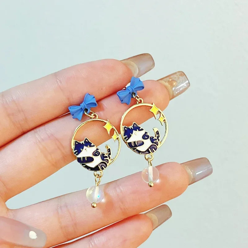 Pour a Little Joy into Your Day – Asymmetric Teacup Kitten Tassel Earrings for Playful Charm That Warms the Heart