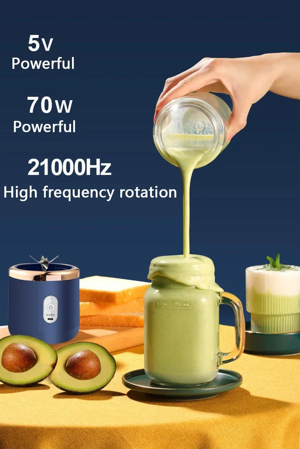 Fresh Freedom in Your Palm – Wireless Mini Smoothie Blender for Life On the Go