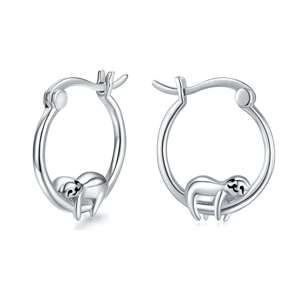 Embrace Playful Elegance: The Enchanting Sloth Hoop Earrings