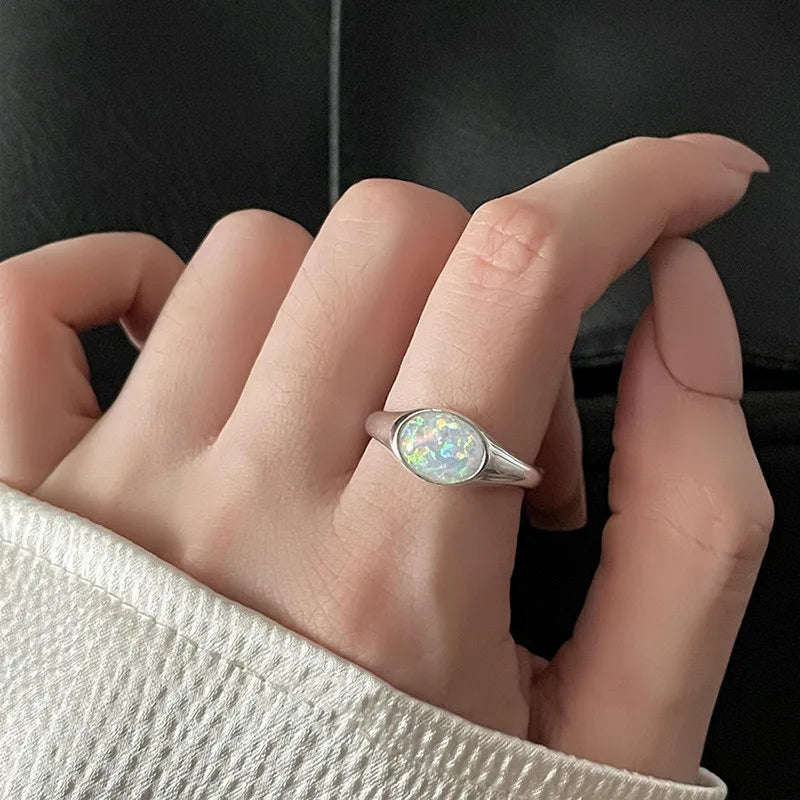Ocean Light, Captured – Shell & Opal Cuff Ring That Shimmers with Tide-Touched Elegance