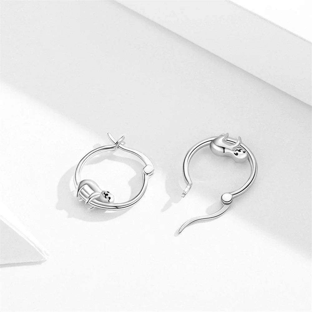 Embrace Playful Elegance: The Enchanting Sloth Hoop Earrings