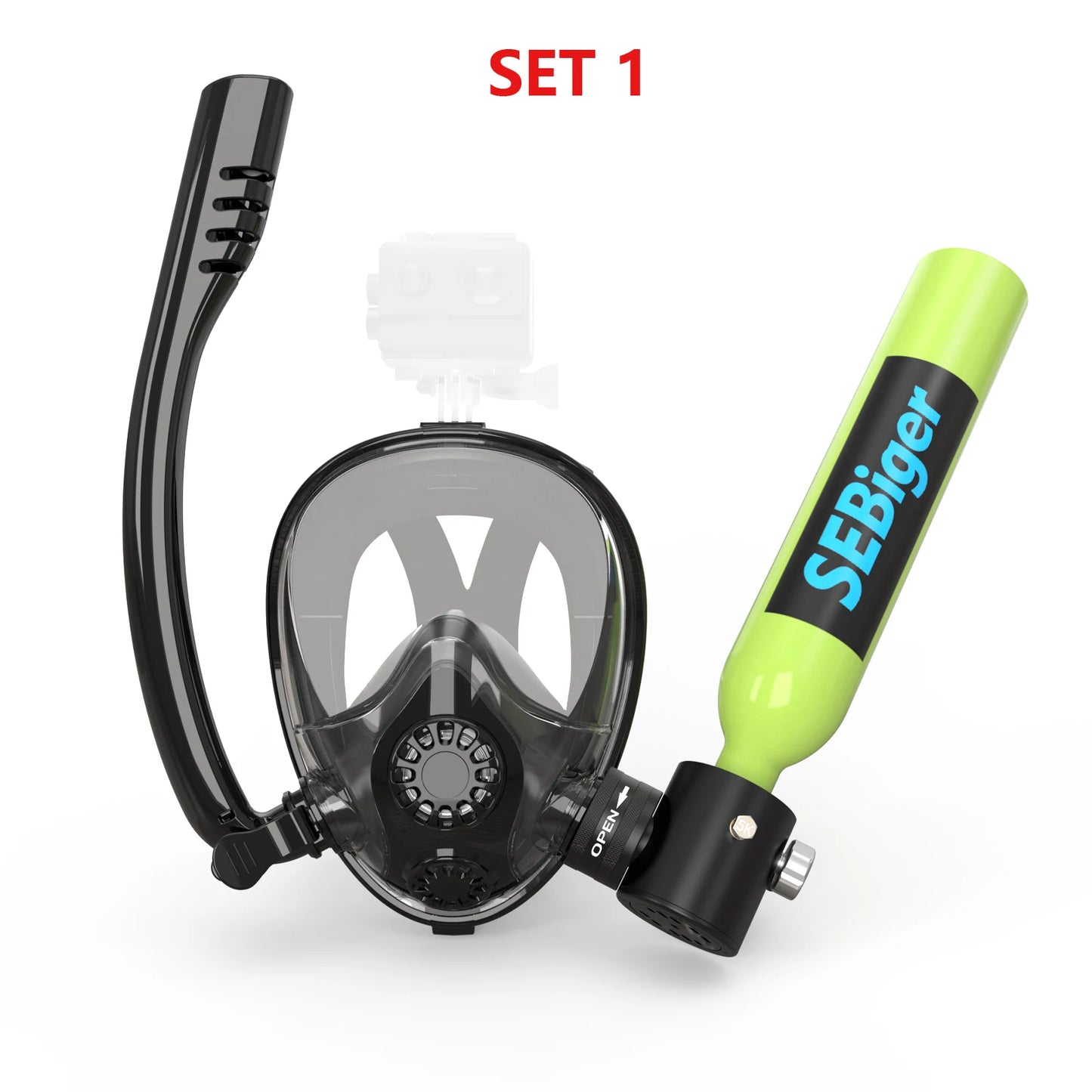 0.5L Mini Dive Tank Set with Full Face Mask | Easy Underwater Breathing