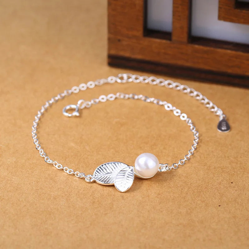 Where Nature Meets Grace – Sterling Silver Green Leaf Bracelet That Wraps the Wild Around Your Wrist