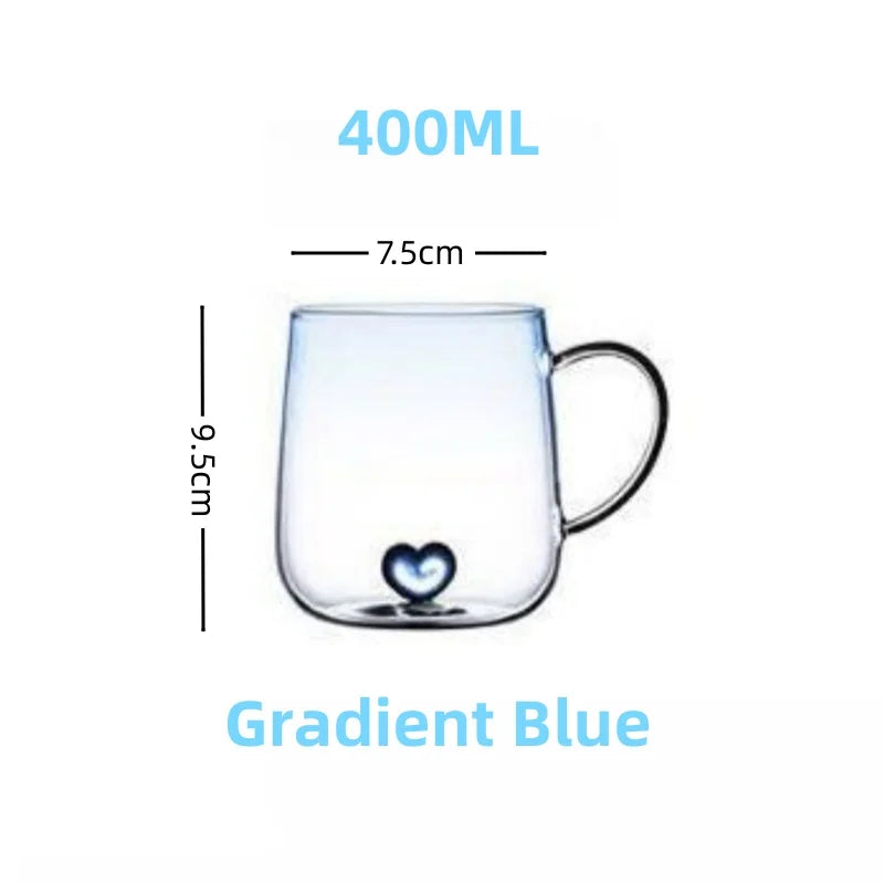 Love in a mug: The Enchanting 3D Love Gradient Glass Mug for Cherished Moments