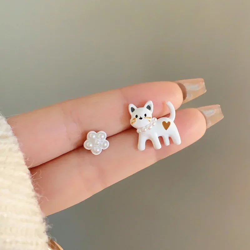 Pour a Little Joy into Your Day – Asymmetric Teacup Kitten Tassel Earrings for Playful Charm That Warms the Heart