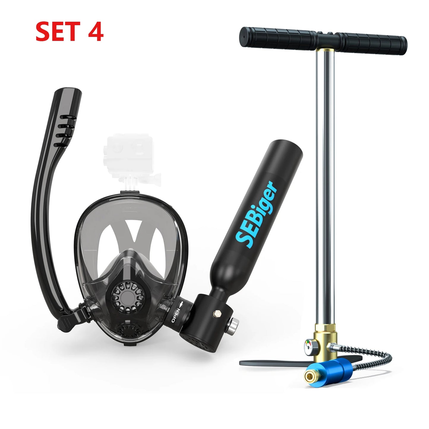 0.5L Mini Dive Tank Set with Full Face Mask | Easy Underwater Breathing