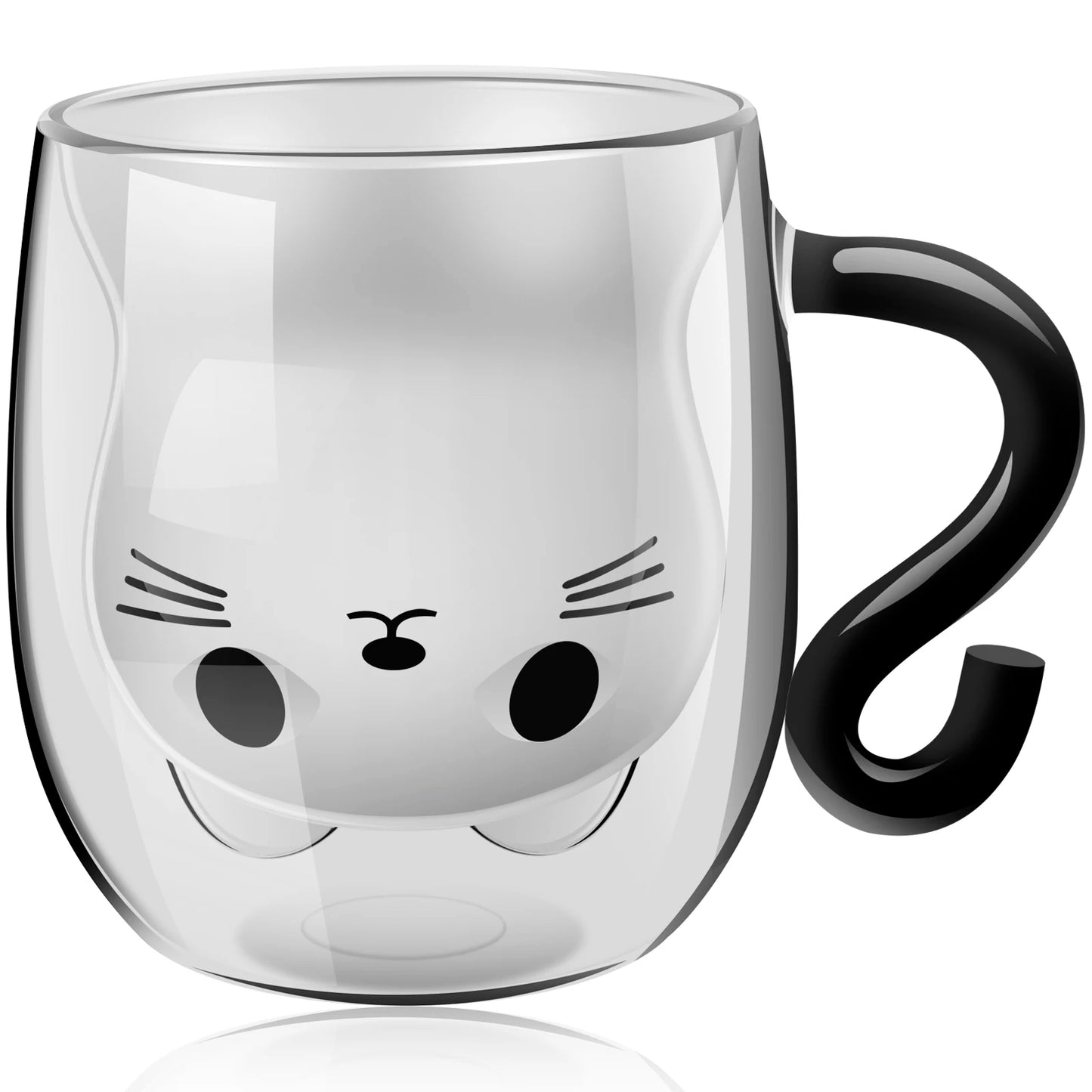 Embrace Whiskers and Warmth: The Enchanting Cat-Inspired Double-Walled Glass Mug