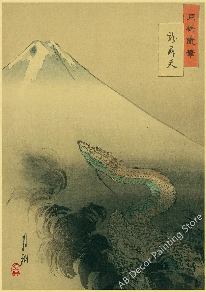 Echoes of Old Japan — Vintage Mount Fuji & Great Wave Art Prints