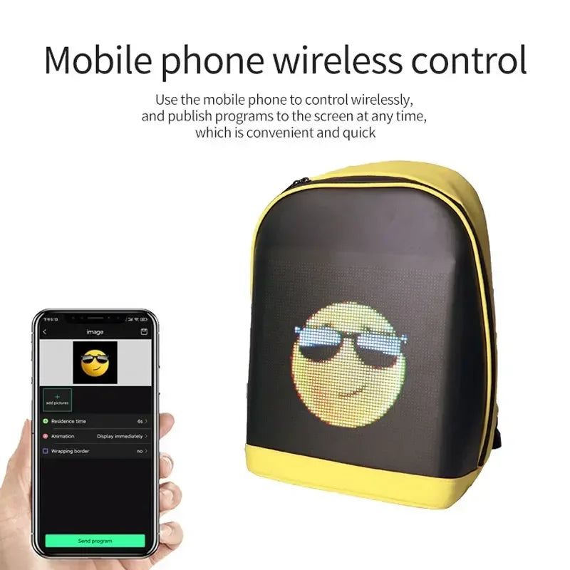 Your Message, In Motion – Smart LED Advertising Backpack with App-Controlled Display