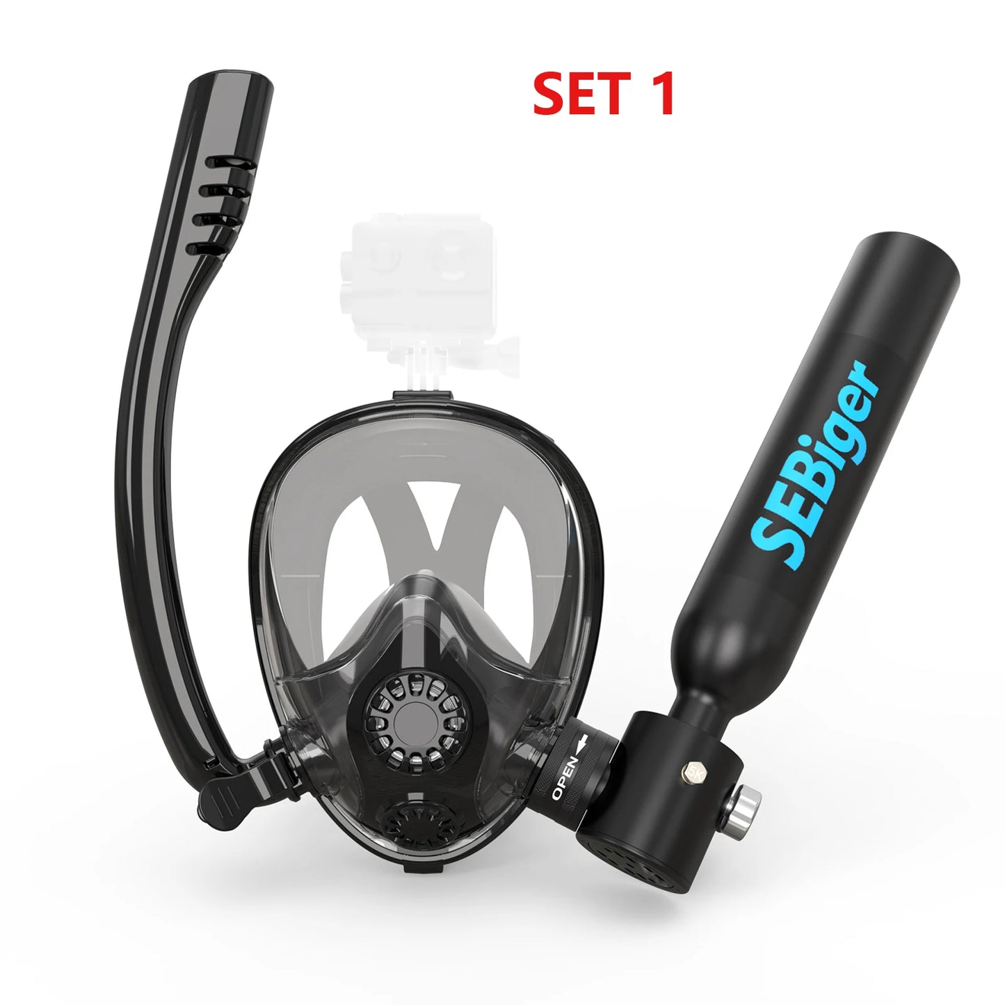 0.5L Mini Dive Tank Set with Full Face Mask | Easy Underwater Breathing
