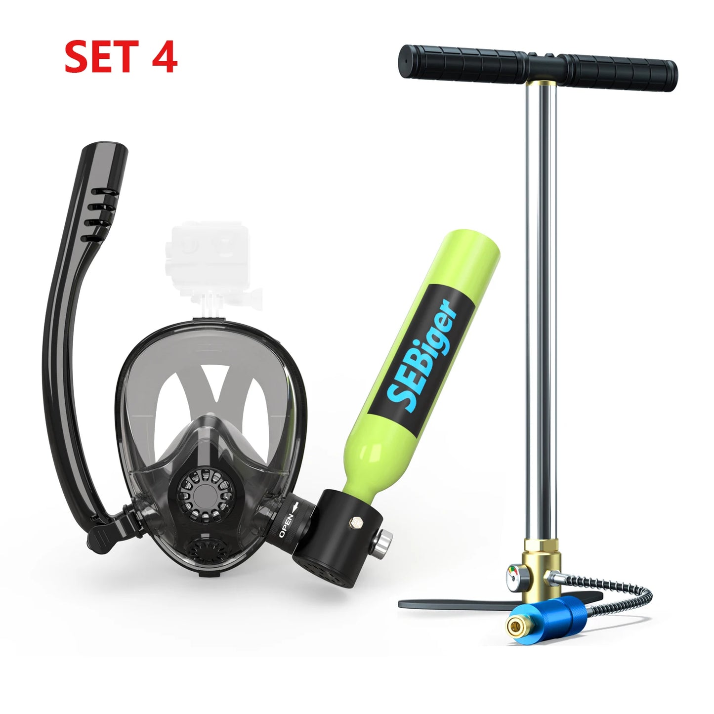0.5L Mini Dive Tank Set with Full Face Mask | Easy Underwater Breathing