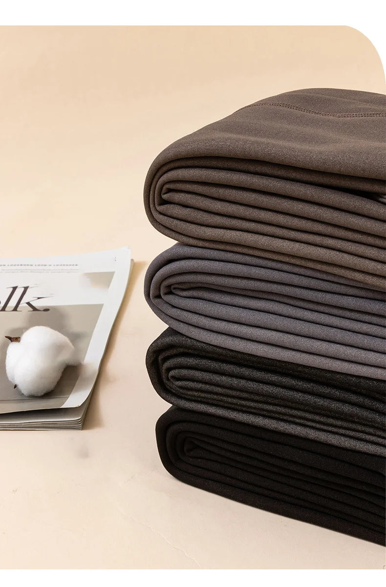 Sheer Magic, Hidden Warmth – Translucent Thermal Fleece Tights That Defy Winter with Style