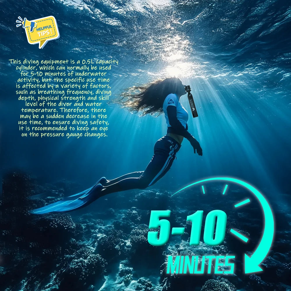 0.5L Mini Dive Tank Set with Full Face Mask | Easy Underwater Breathing