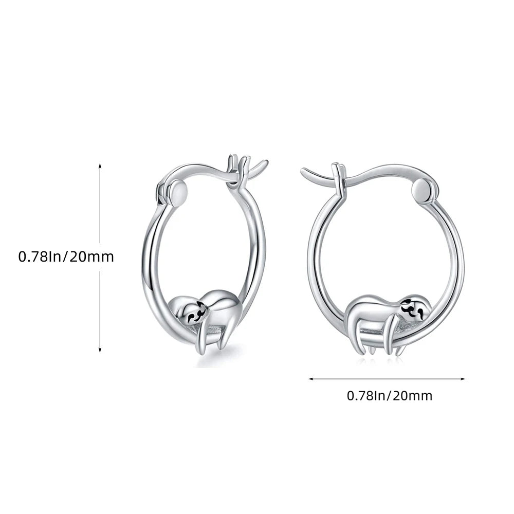 Embrace Playful Elegance: The Enchanting Sloth Hoop Earrings