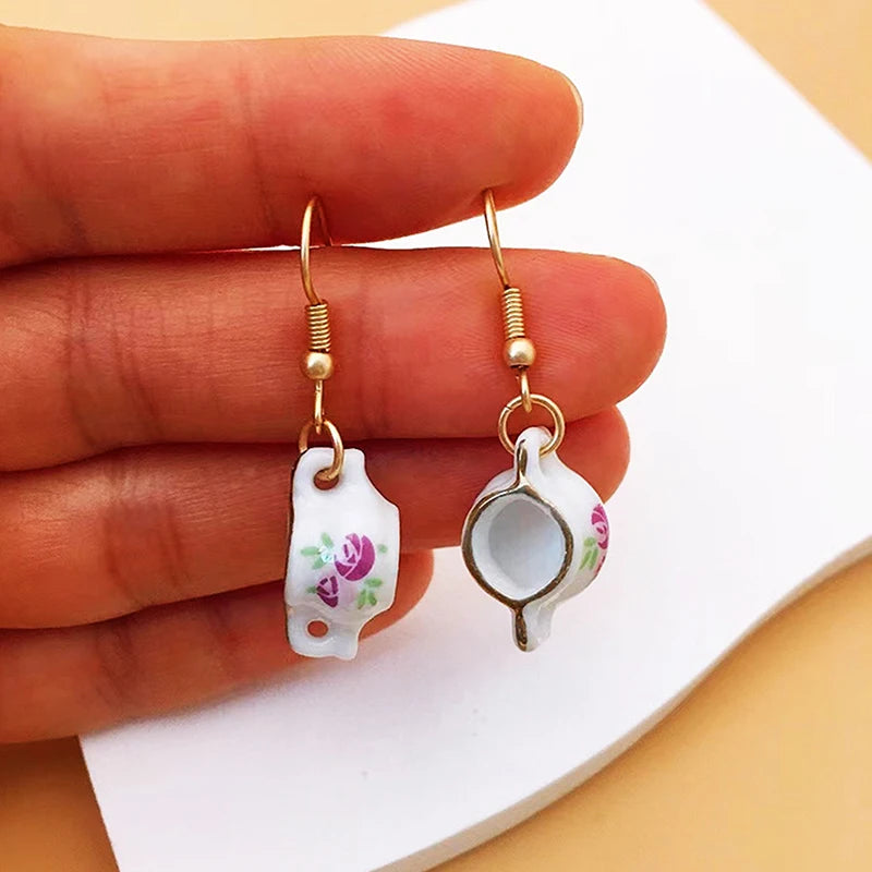 A Cup of Nostalgia for Your Ears – Vintage Handmade Ceramic Teacup Earrings That Steep Style