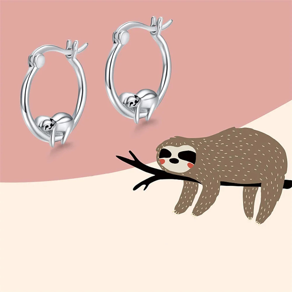 Embrace Playful Elegance: The Enchanting Sloth Hoop Earrings