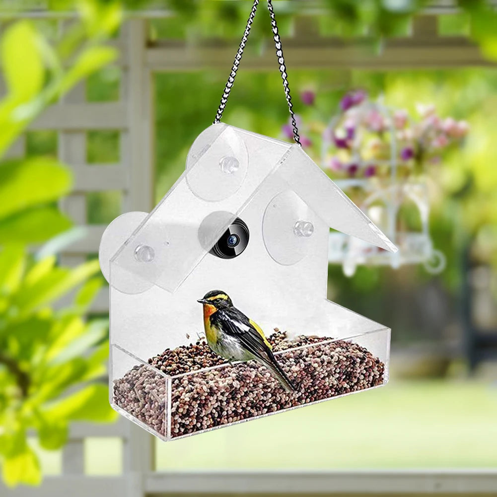 Birdsong on Demand – Smart Acrylic Bird Feeder with 1080P Camera for Gentle Garden Encounters