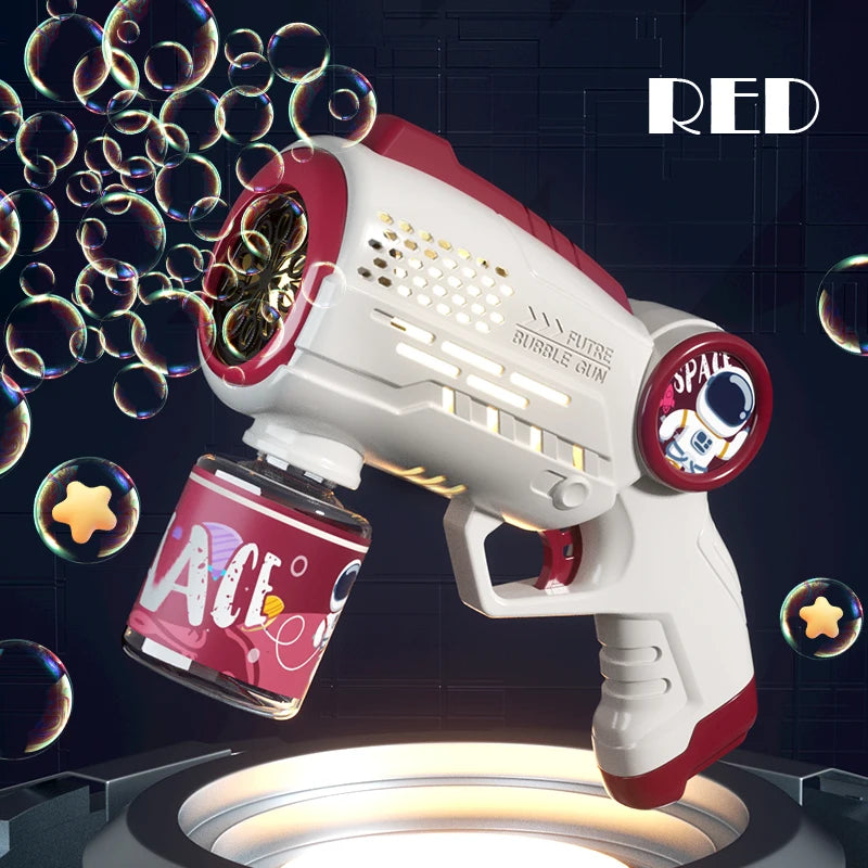 Blast Off into Fun: Electric Space-Themed Bubble Machine with Lights