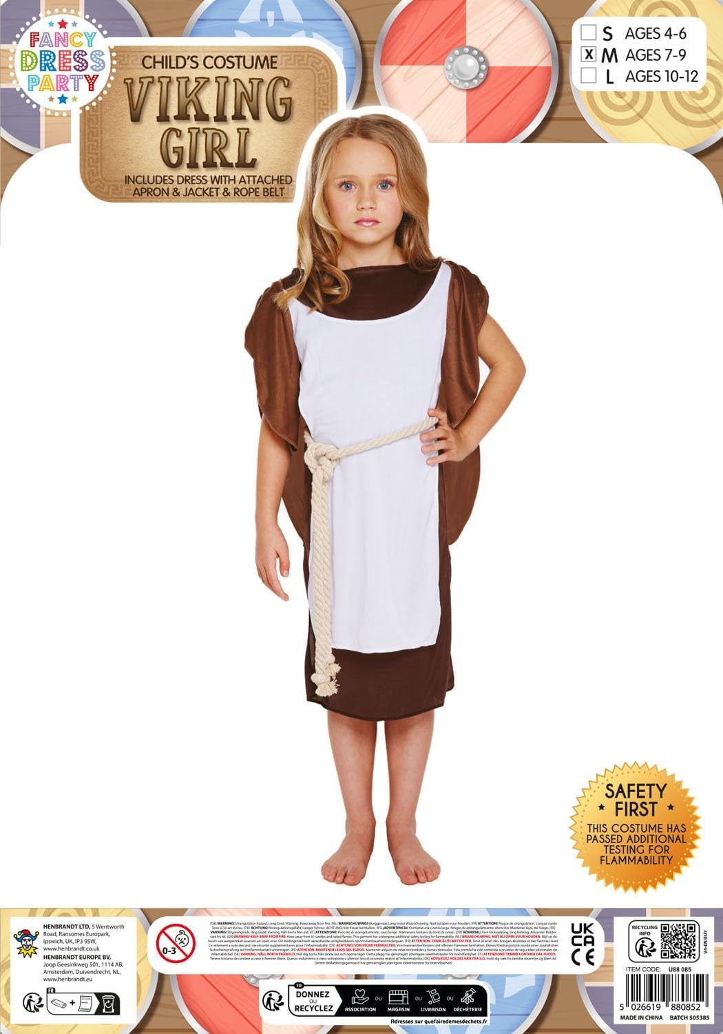 Children’S Viking Girl Anglo Saxon Iron Age Fancy Dress Costume Historical Outfit for Kids