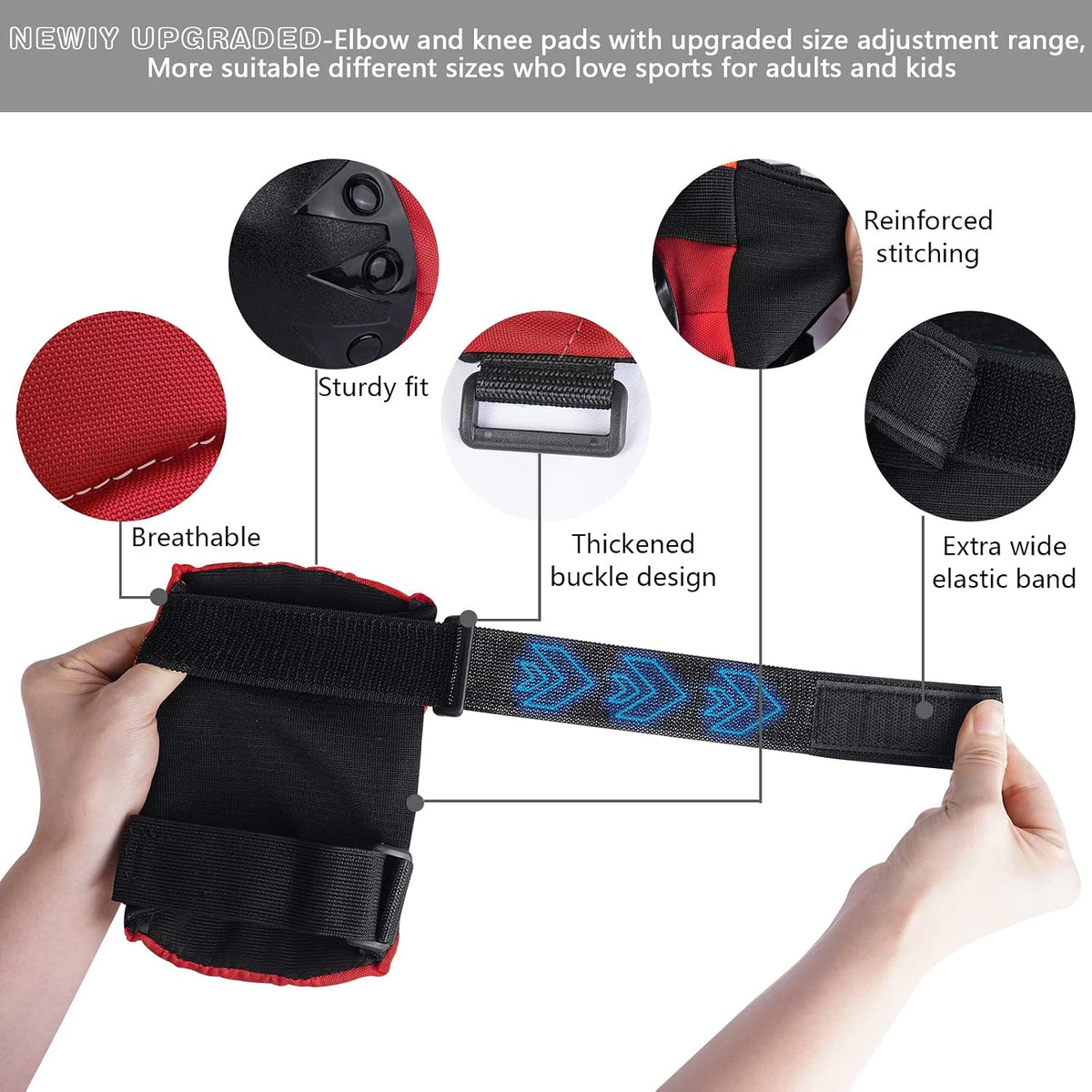 Adult & Kids Knee Pads Elbow Pads Wrist Guards Protective Gear Set for Skateboarding, Skating, Inline Skating, Roller Skating, Scooter, BMX Biking Cycling and Outdoor Extreme Multi-Sports