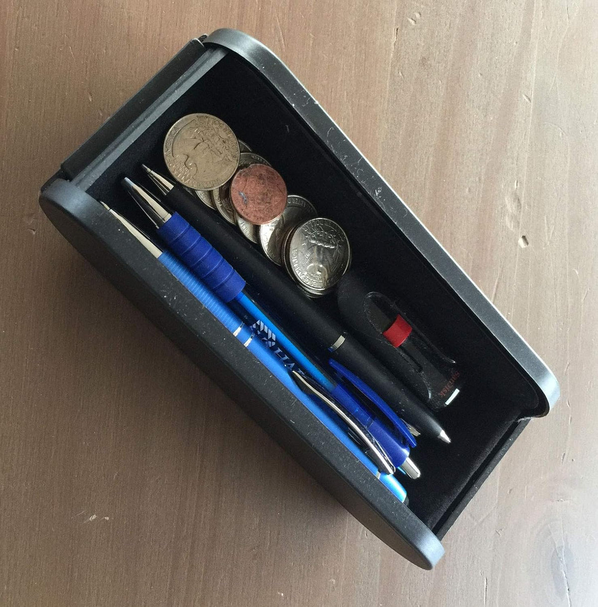 Car Dashboard Coin Sunglasses Holder - Auto Dash Roll up Hidden Organizer Storage Container Holds Coins Keys Money Spare Change for Quick Easy Access - Must Have Vehicle Accessories Smart Cool Gadget