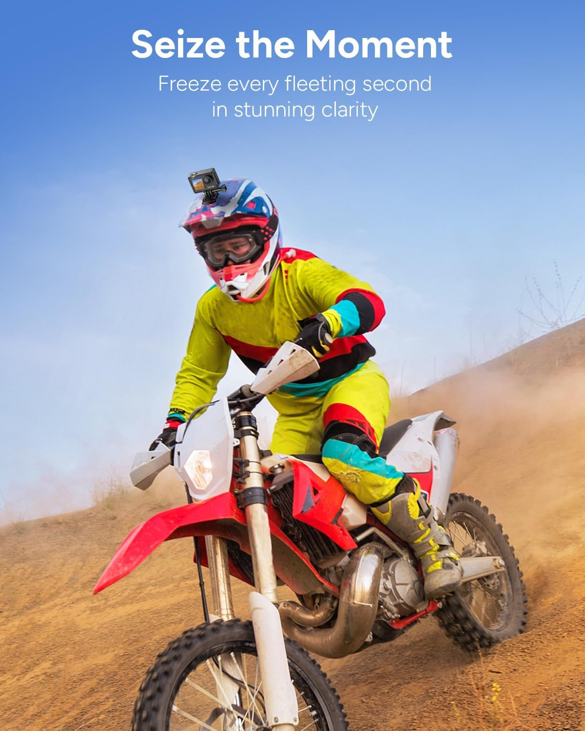 SJ6 ULTRA 4K Action Camera,With 64GB Card,Sports Camera with Dual Screen,30M Waterproof Underwater Cameras for Snorkeling,Motorbike Helmet Camera with 6-Axis Stabilization,Live Streaming,Black