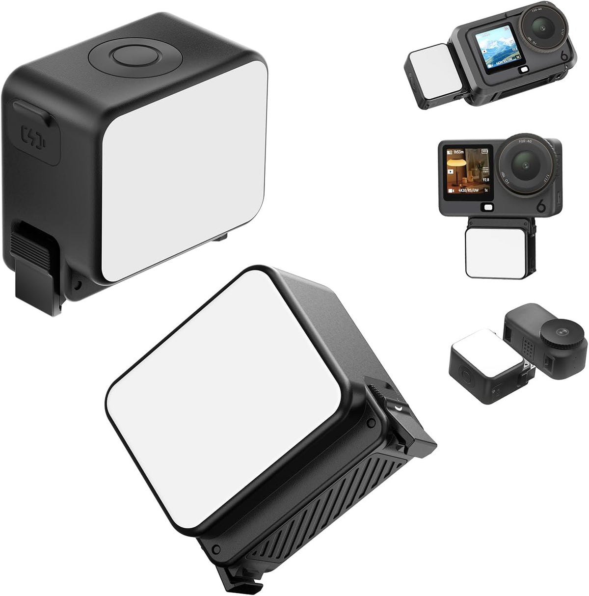LM24 Vlogging Light for DJI Osmo Nano/Osmo Action 6, Waterproof Magnetic Mini LED Action Camera Video Light Accessories, Quick Release Photography LED Fill Light for Vlog Selfie Video Recording