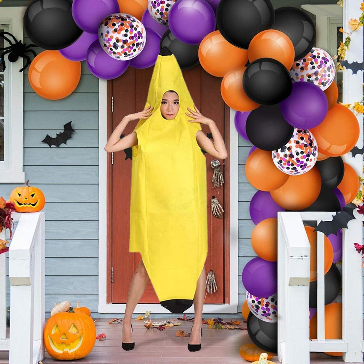 Banana Costume, Adult Halloween Costumes, One Size Fits Most, Lightweight and Comfortable Banana Costume Adult, Easy to Wear and Remove Funny Costume for Adults