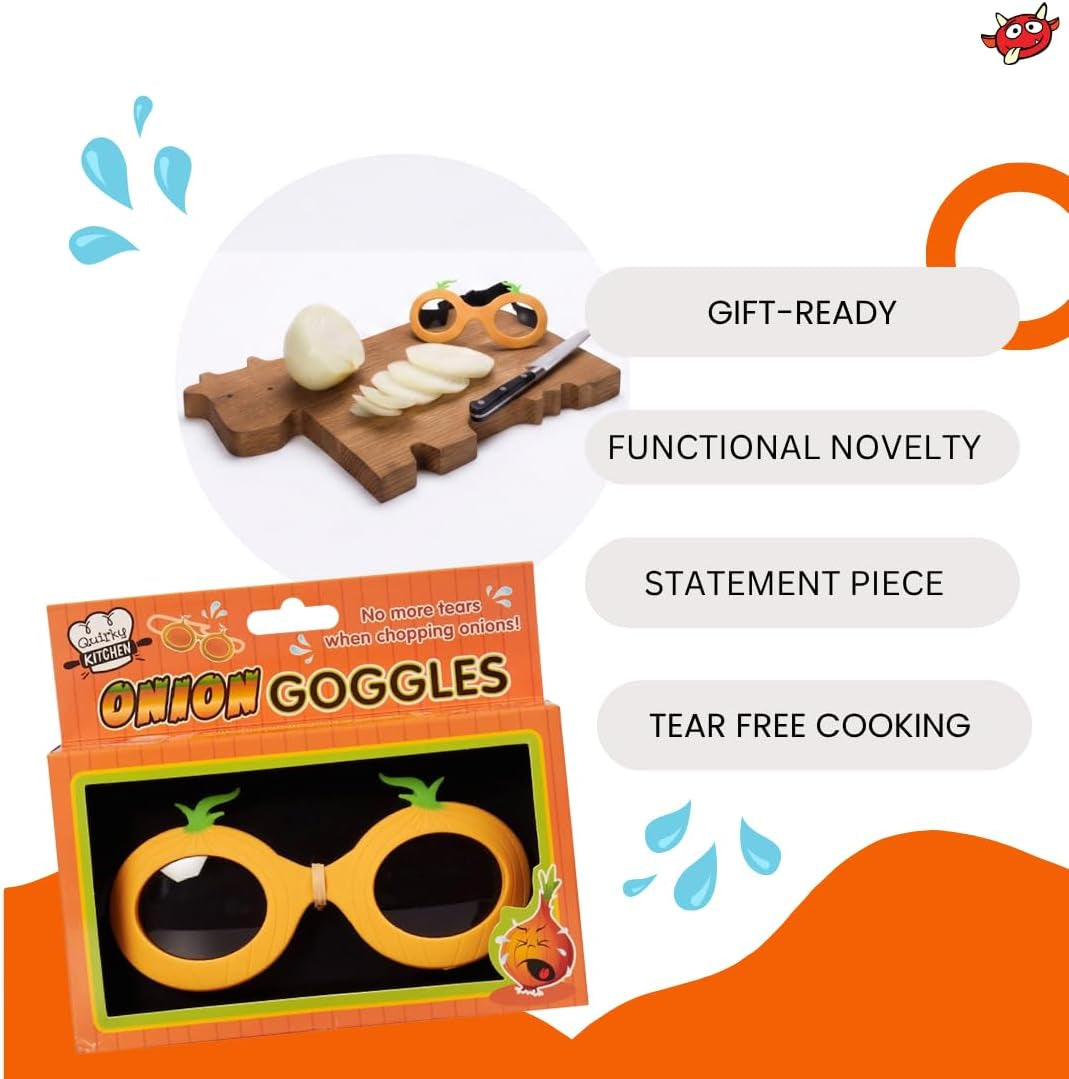 Onion Goggles | Funny Secret Santa Gifts for Women | Useful Gift for Chefs | Adjustable Strap | Cooking Gadget for Him Novelty Kitchen