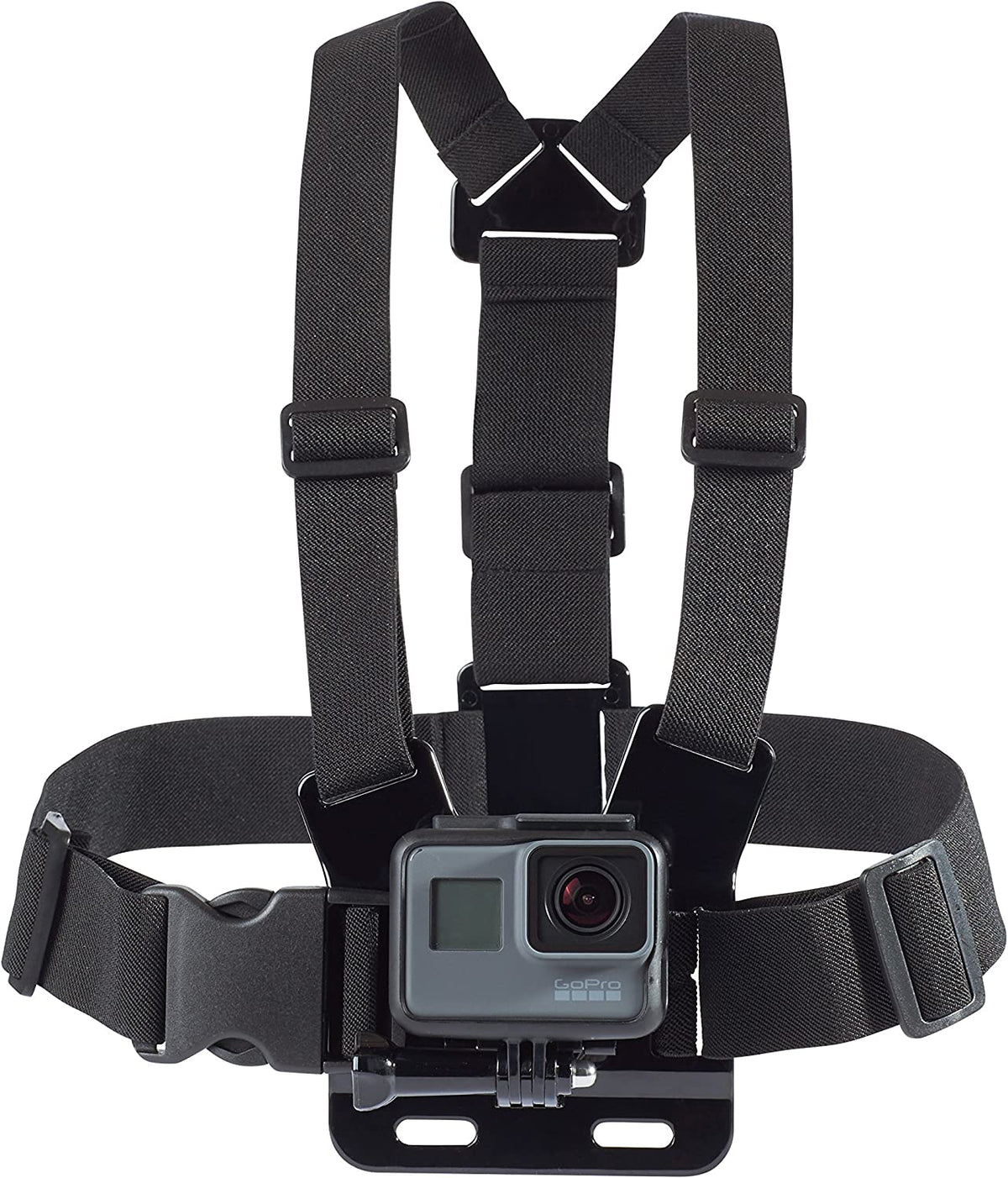 Adjustable Chest Mount Harness for Gopro and Action Cameras, Lightweight & Comfortable, Black