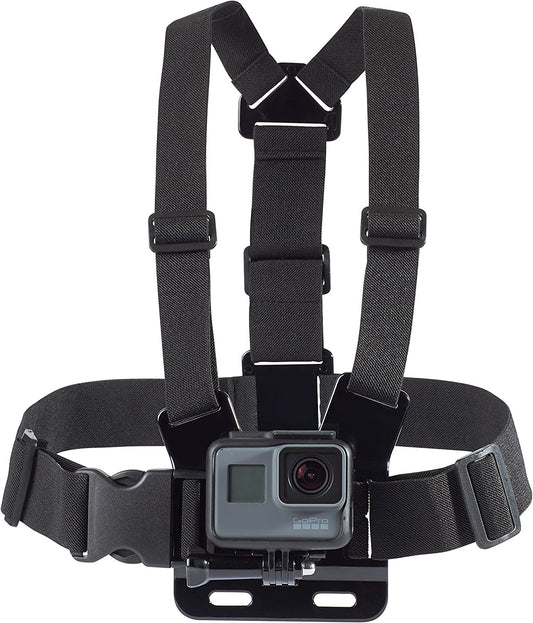 Adjustable Chest Mount Harness for Gopro and Action Cameras, Lightweight & Comfortable, Black