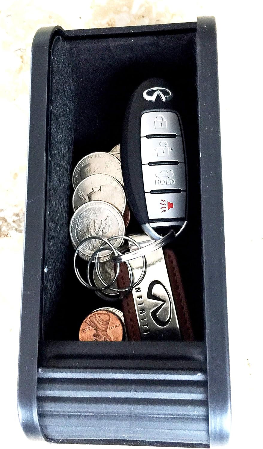 Car Dashboard Coin Sunglasses Holder - Auto Dash Roll up Hidden Organizer Storage Container Holds Coins Keys Money Spare Change for Quick Easy Access - Must Have Vehicle Accessories Smart Cool Gadget