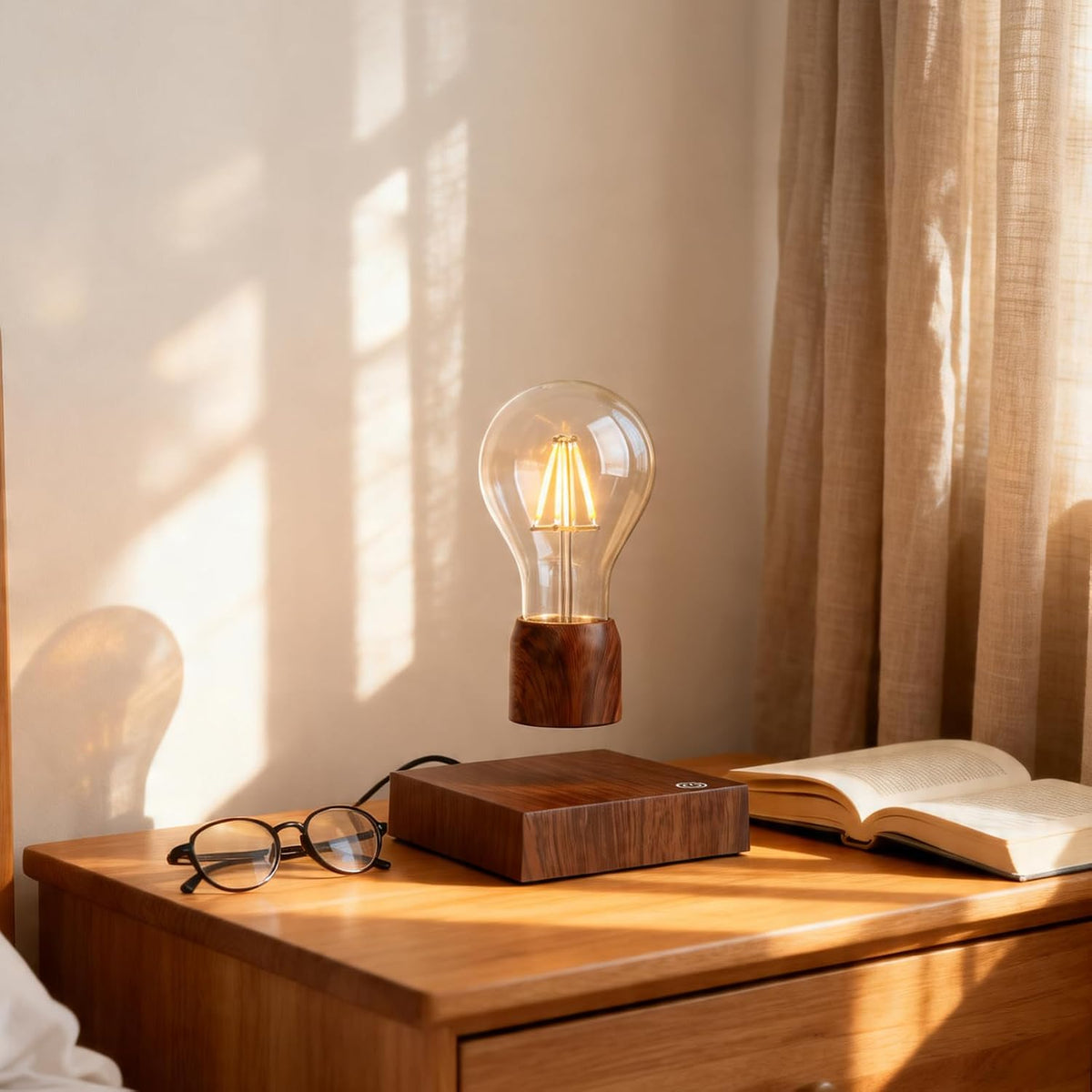 Magnetic Levitating Floating Wireless LED Light Bulb Desk Lamp for Unique Gifts, Room Decor, Night Light, Home Office Decor Desk Tech Toys