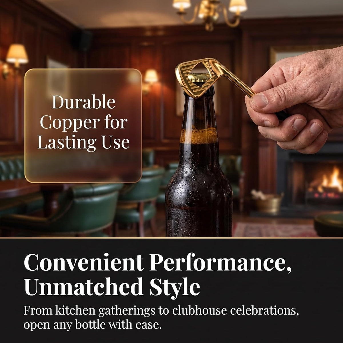Golf Club Bottle Opener Sports Theme Gold Soda Bottle Opener Copper Beverages Open Tool Unique Beer Caps Open Supply for Golf Lover Favor Sport Theme Party Kitchen Gadget, Box Packaging