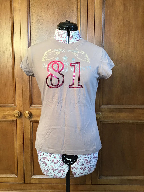 T-shirt with sequins, size 14