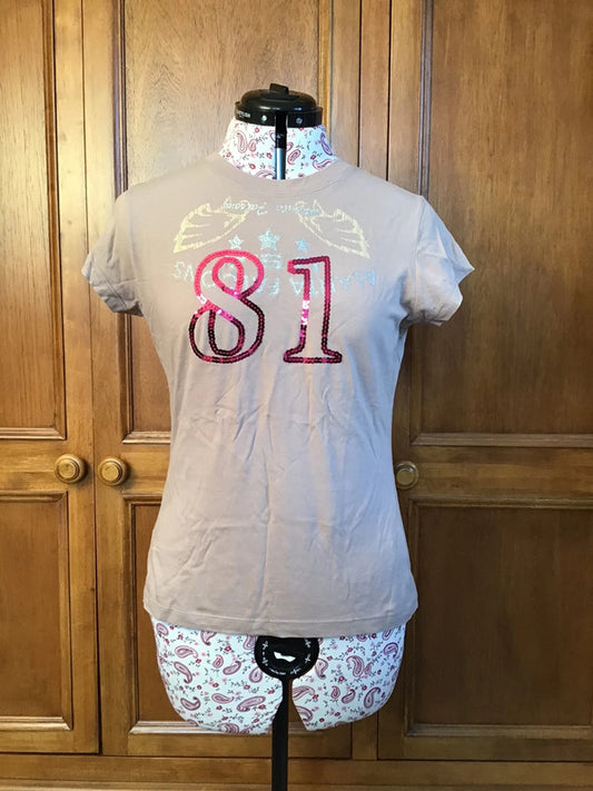 T-shirt with sequins, size 14