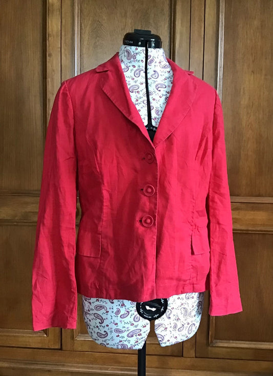 Red Linen jacket size 12