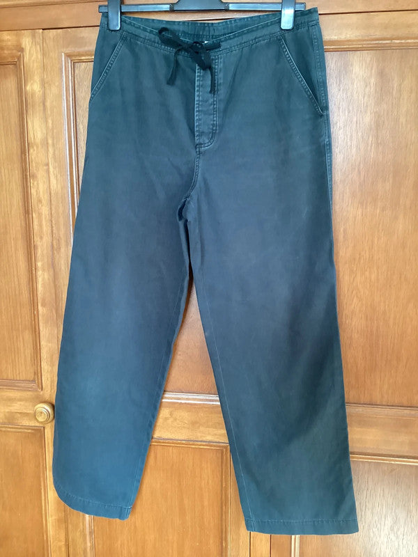 Dark green wide leg trousers