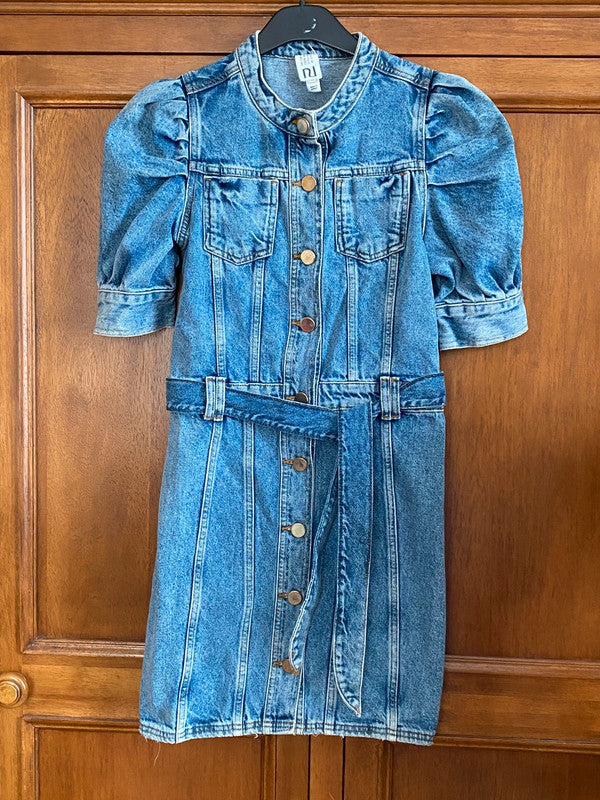 Denim button through dress