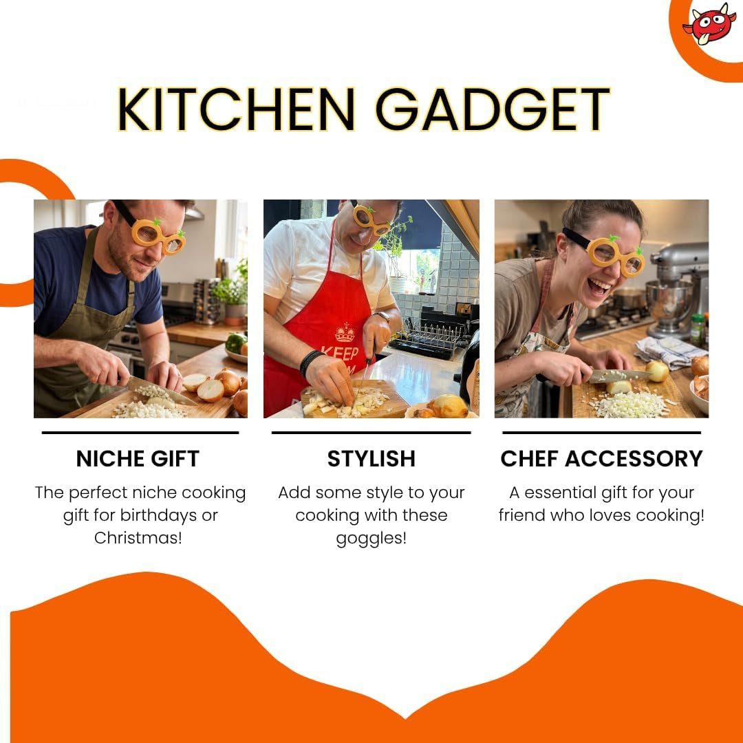 Onion Goggles | Funny Secret Santa Gifts for Women | Useful Gift for Chefs | Adjustable Strap | Cooking Gadget for Him Novelty Kitchen