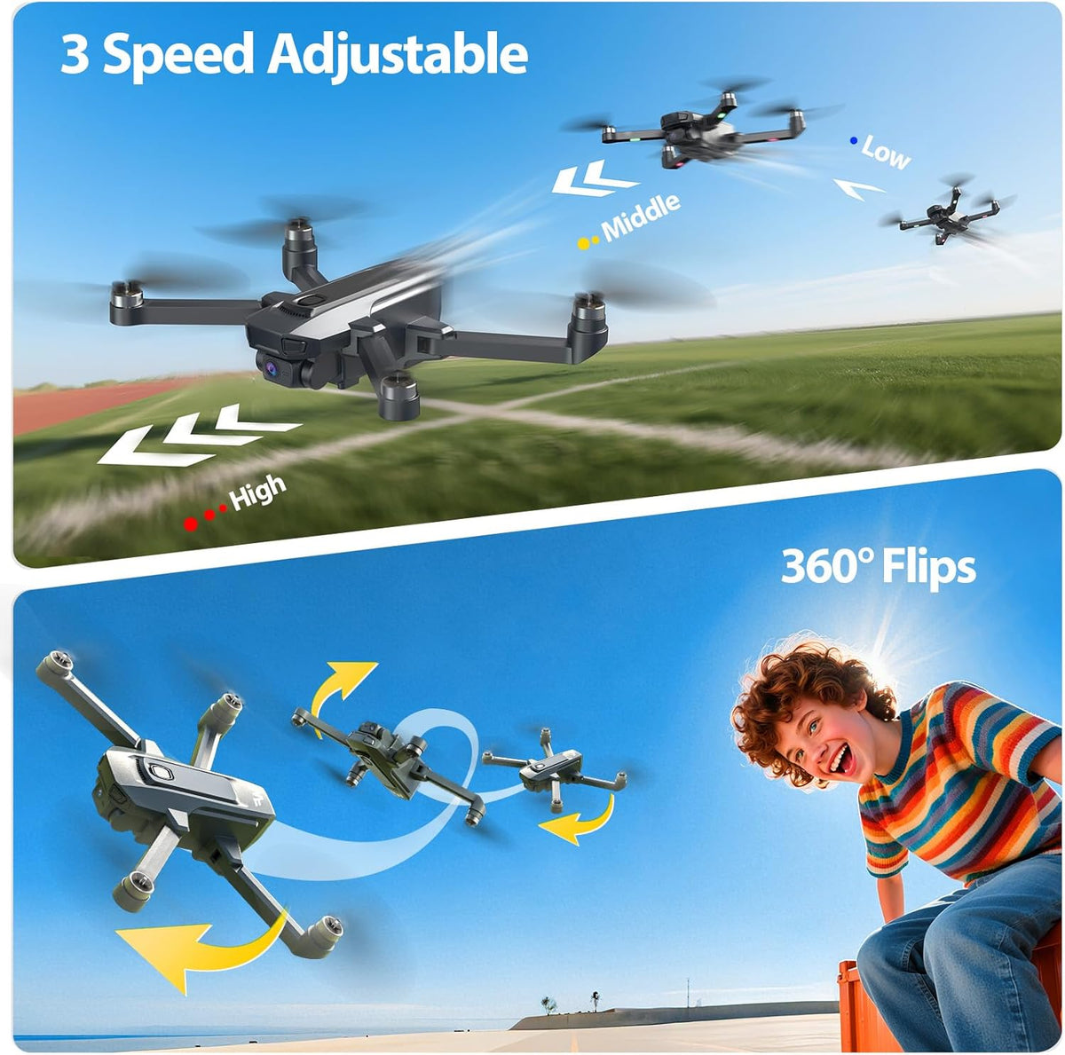 D25 Drone with 1080P HD Camera for Kids Adults with 5G Transmission