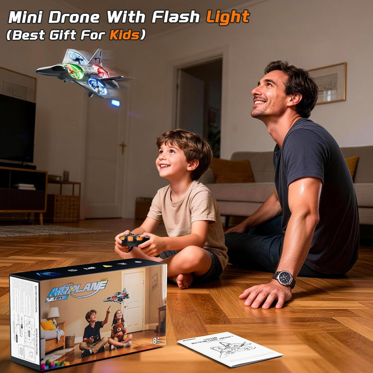 RC Plane Drone 2.4Ghz Stunt Outdoor Flying Toy for Kids Ages 8-12